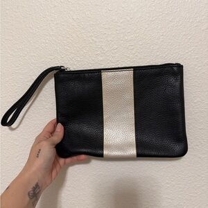Loxwood Black/Metallic Clutch with Wrist Strap Never Worn